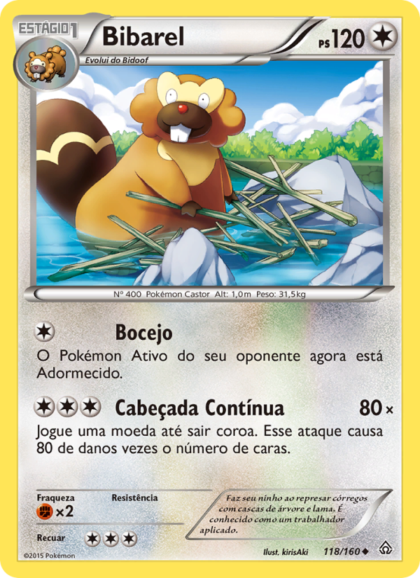 Bibarel 118 — Conflito Primitivo (Portuguese Pokémon TCG card)