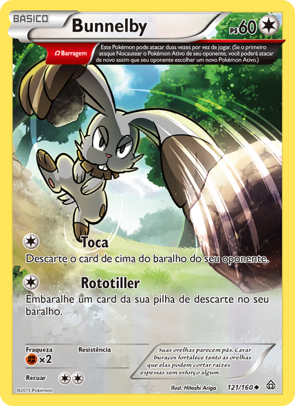 Bunnelby 121 — Conflito Primitivo (Portuguese Pokémon TCG card)