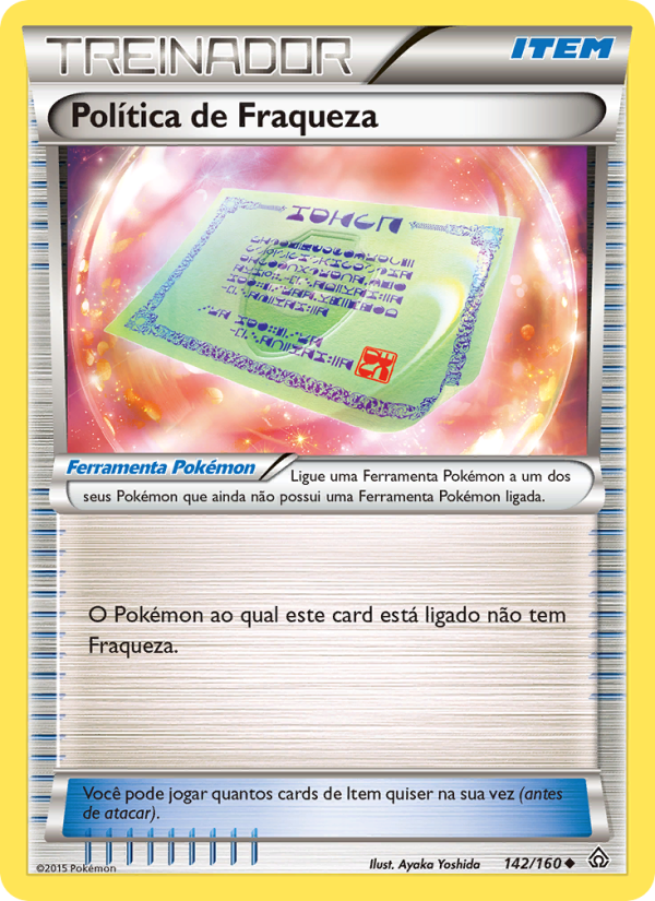 Política de Fraqueza 142 — Conflito Primitivo (Portuguese Pokémon TCG card)