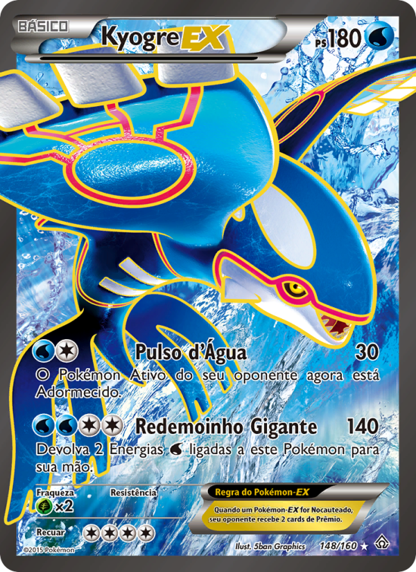 Kyogre EX 148 — Conflito Primitivo (Portuguese Pokémon TCG card)