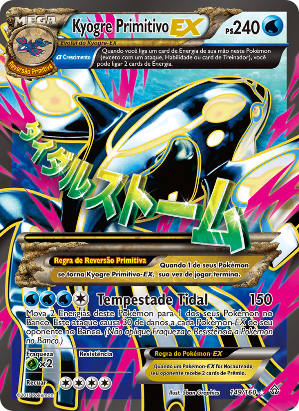 Kyogre PrimitivoEX 149 — Conflito Primitivo (Portuguese Pokémon TCG card)