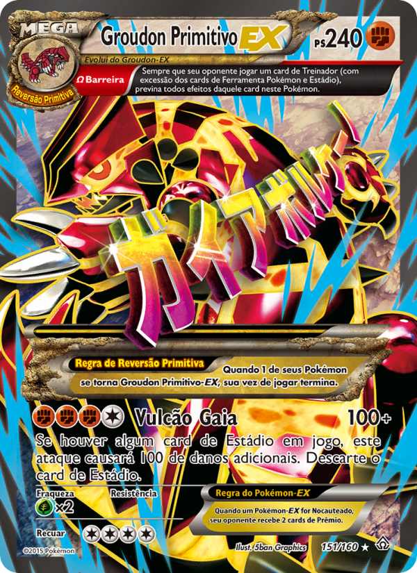 Groudon Primitivo EX 151 — Conflito Primitivo (Portuguese Pokémon TCG card)
