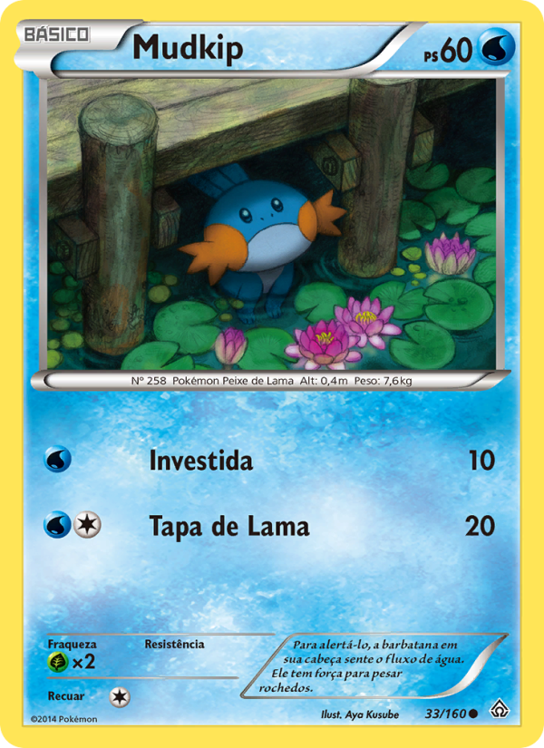 Mudkip 33 — Conflito Primitivo (Portuguese Pokémon TCG card)