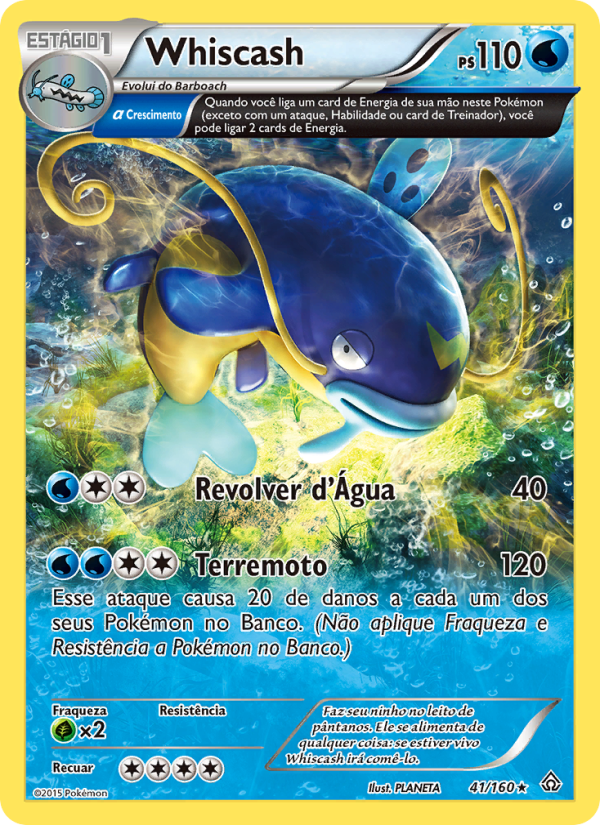 Whiscash 41 — Conflito Primitivo (Portuguese Pokémon TCG card)