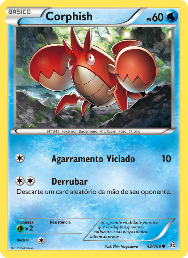 Corphish 42 — Conflito Primitivo (Portuguese Pokémon TCG card)