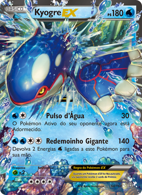Kyogre EX 54 — Conflito Primitivo (Portuguese Pokémon TCG card)