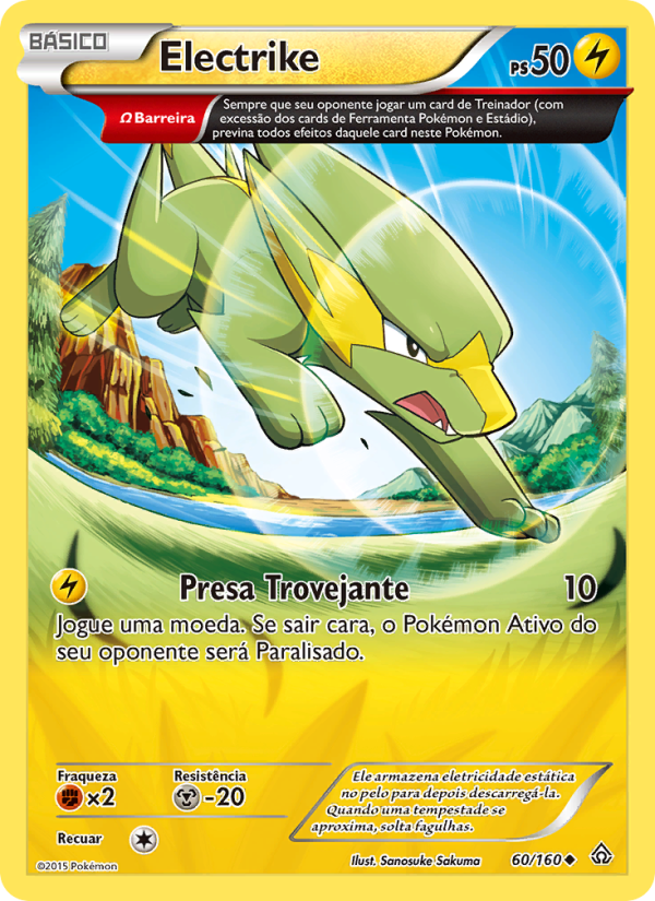 Electrike 60 — Conflito Primitivo (Portuguese Pokémon TCG card)