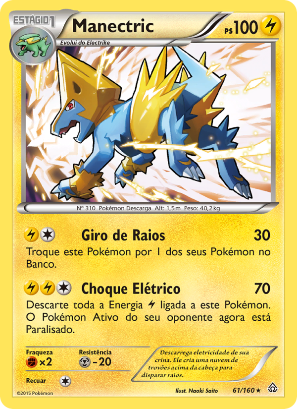 Manectric 61 — Conflito Primitivo (Portuguese Pokémon TCG card)