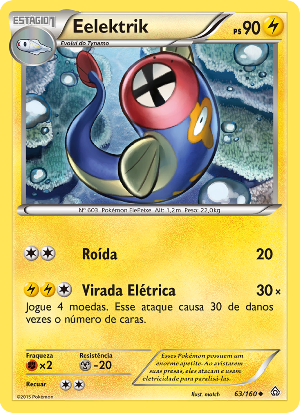Eelektrik 63 — Conflito Primitivo (Portuguese Pokémon TCG card)