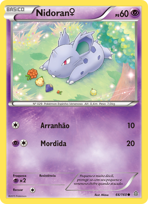Nidoran♀ 66 — Conflito Primitivo (Portuguese Pokémon TCG card)