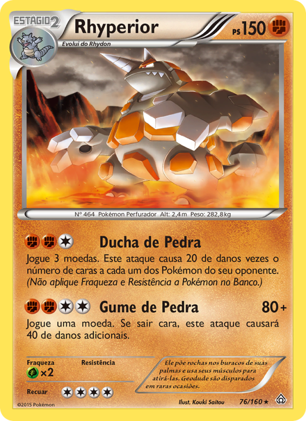 Rhyperior 76 — Conflito Primitivo (Portuguese Pokémon TCG card)