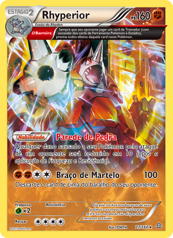 Rhyperior 77 — Conflito Primitivo (Portuguese Pokémon TCG card)