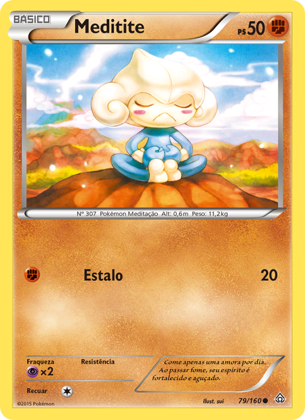 Meditite 79 — Conflito Primitivo (Portuguese Pokémon TCG card)