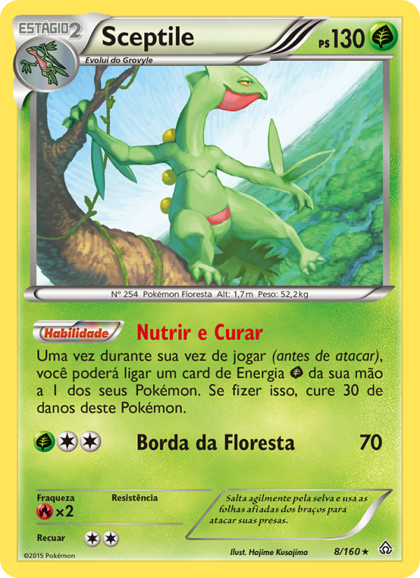 Sceptile 8 — Conflito Primitivo (Portuguese Pokémon TCG card)