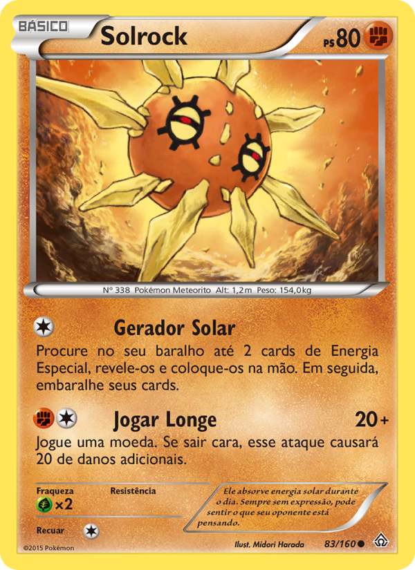 Solrock 83 — Conflito Primitivo (Portuguese Pokémon TCG card)