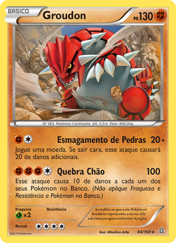 Groudon 84 — Conflito Primitivo (Portuguese Pokémon TCG card)