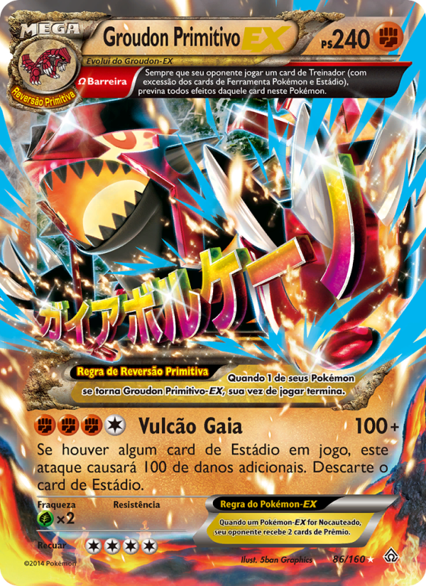 Groudon Primitivo EX 86 — Conflito Primitivo (Portuguese Pokémon TCG card)