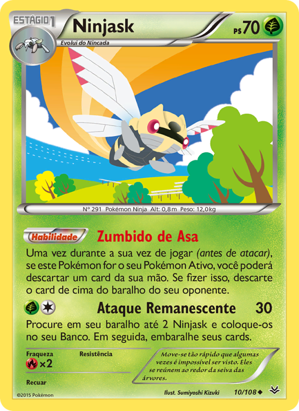 Ninjask 10 — Céus Estrondosos (Portuguese Pokémon TCG card)