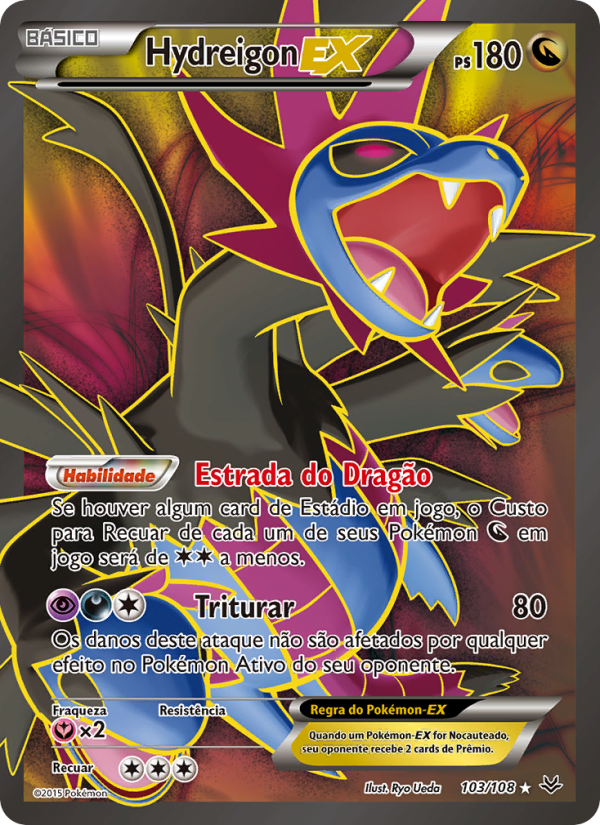 Hydreigon EX 103 — Céus Estrondosos (Portuguese Pokémon TCG card)