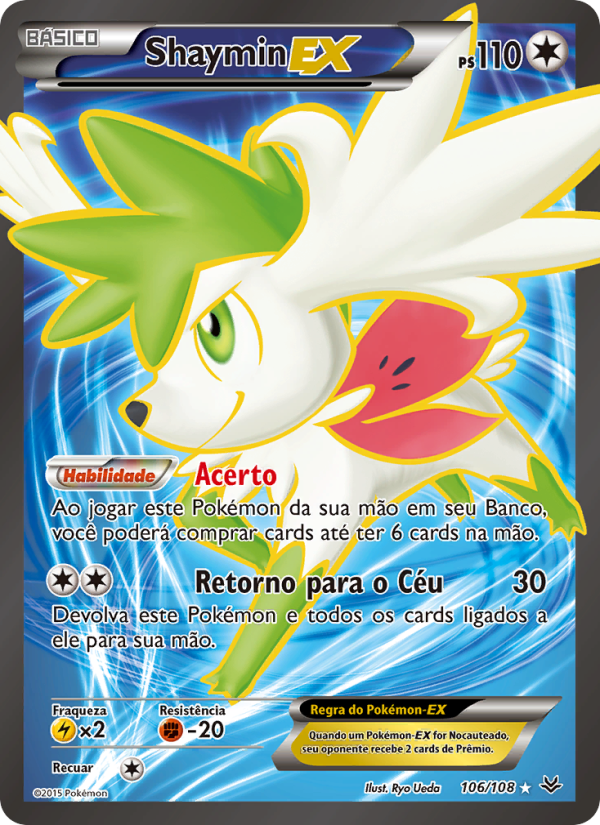 Shaymin EX 106 — Céus Estrondosos (Portuguese Pokémon TCG card)