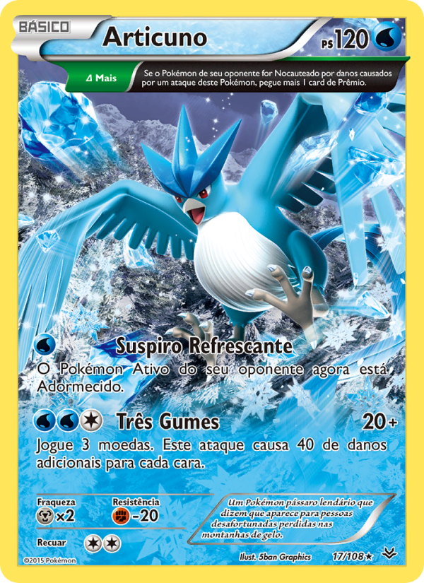 Articuno 17 — Céus Estrondosos (Portuguese Pokémon TCG card)