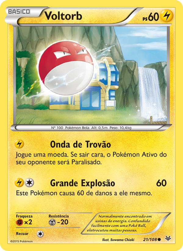 Voltorb 21 — Céus Estrondosos (Portuguese Pokémon TCG card)