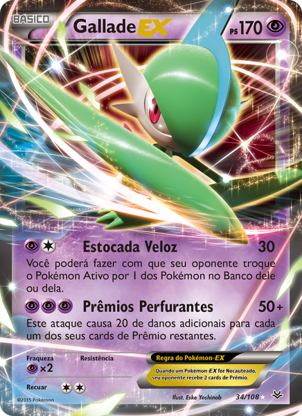 Gallade EX 34 — Céus Estrondosos (Portuguese Pokémon TCG card)