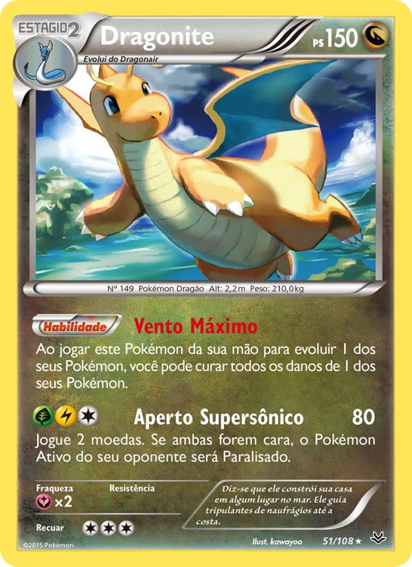 Dragonite 51 — Céus Estrondosos (Portuguese Pokémon TCG card)