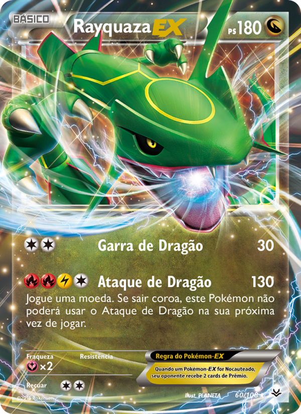 Rayquaza EX 60 — Céus Estrondosos (Portuguese Pokémon TCG card)
