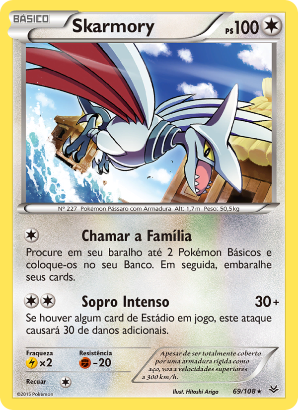 Skarmory 69 — Roaring Skies (Portuguese Pokémon TCG card)