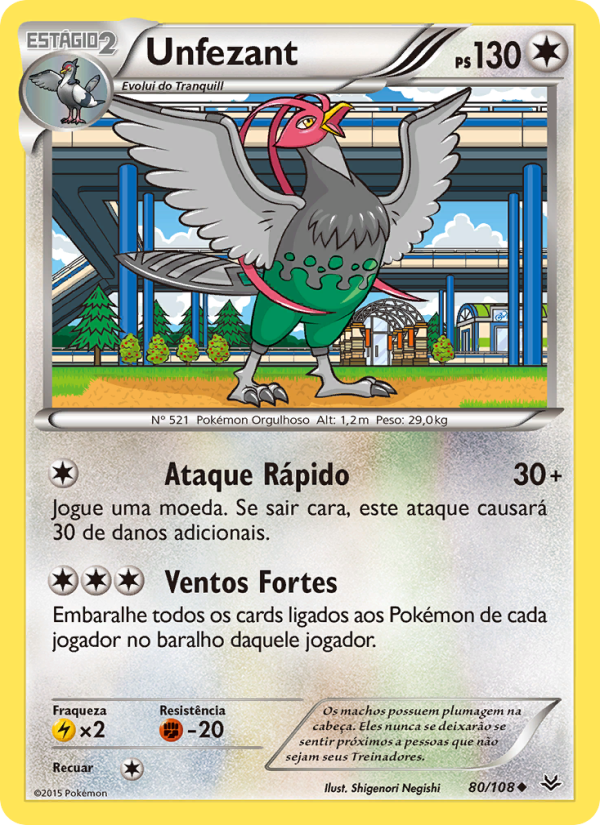 Unfezant 80 — Céus Estrondosos (Portuguese Pokémon TCG card)
