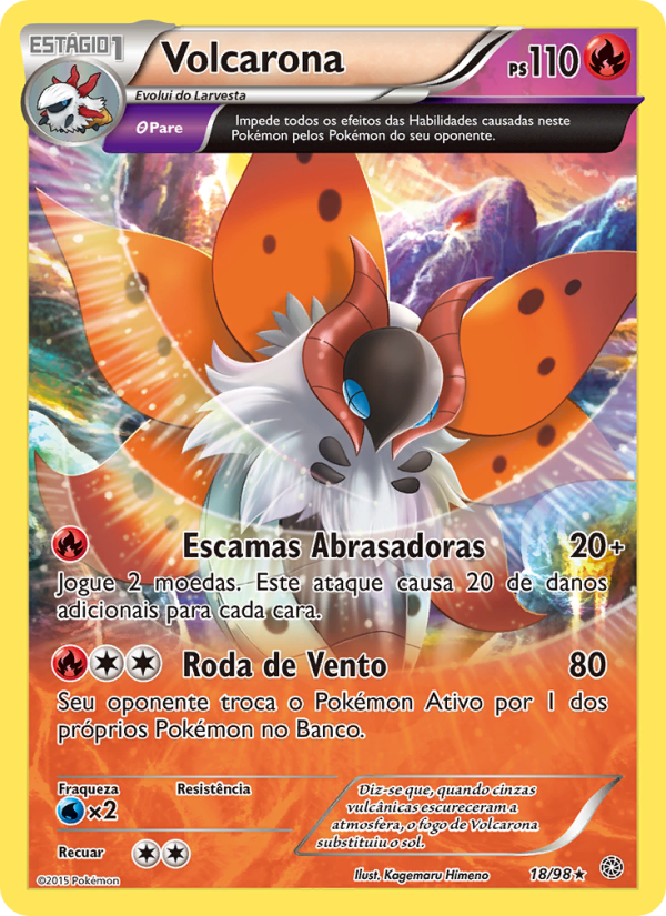 Volcarona 18 — Origens Ancestrais (Portuguese Pokémon TCG card)