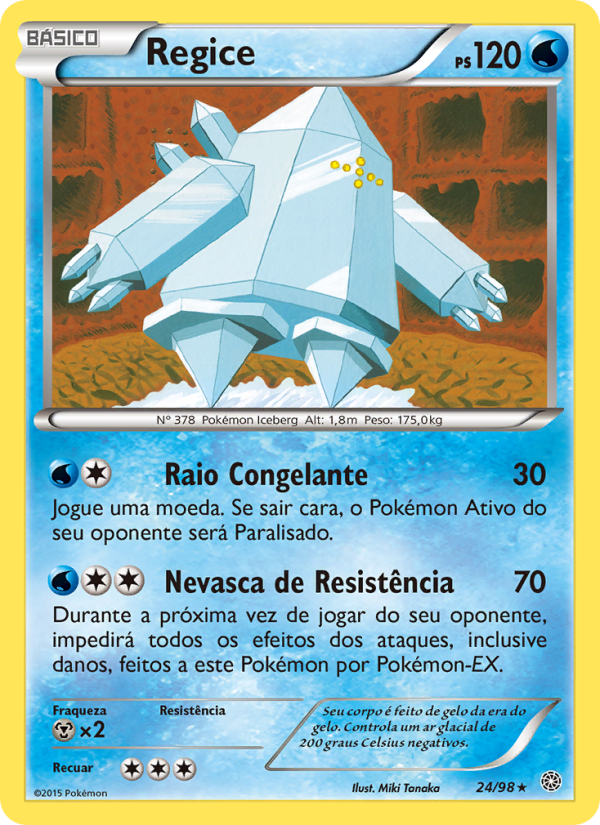 Regice 24 — Origens Ancestrais (Portuguese Pokémon TCG card)