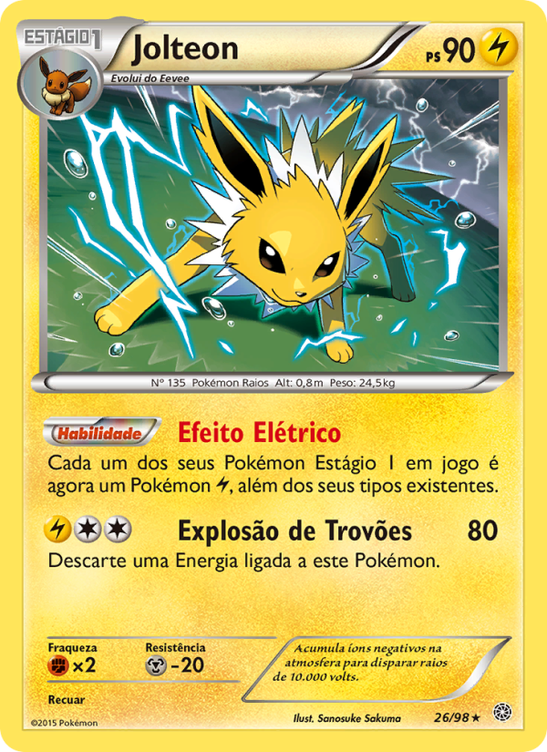Jolteon 26 — Origens Ancestrais (Portuguese Pokémon TCG card)