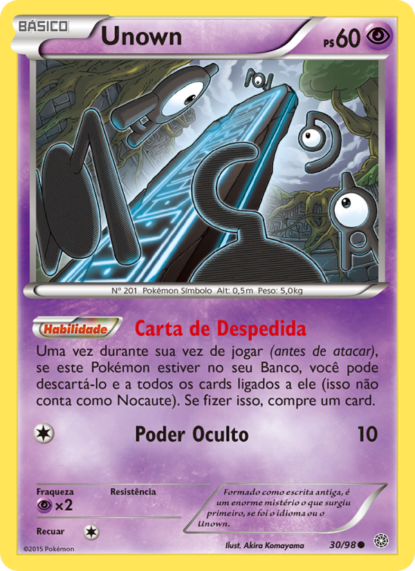 Unown 30 — Origens Ancestrais (Portuguese Pokémon TCG card)