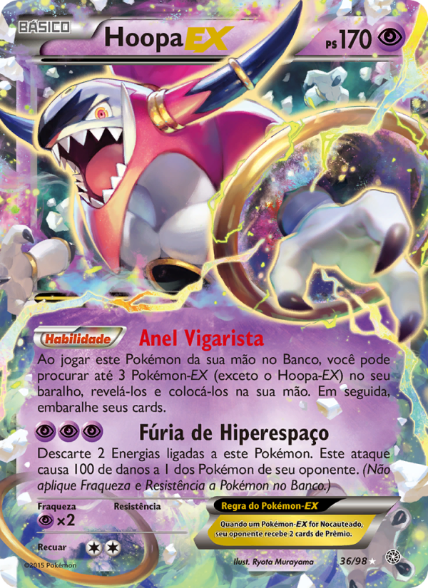 Hoopa EX 36 — Origens Ancestrais (Portuguese Pokémon TCG card)