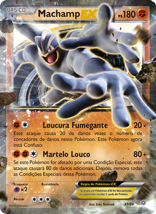 Machamp EX 37 — Origens Ancestrais (Portuguese Pokémon TCG card)