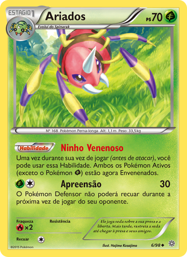 Ariados 6 — Origens Ancestrais (Portuguese Pokémon TCG card)