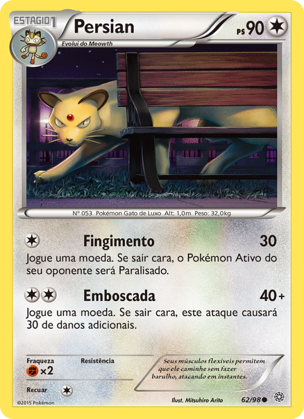 Persian 62 — Origens Ancestrais (Portuguese Pokémon TCG card)
