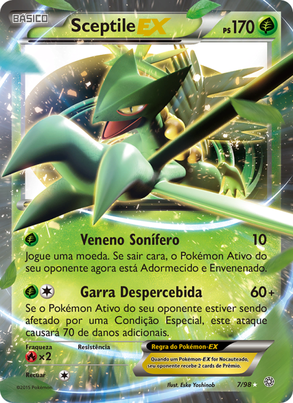 Sceptile EX 7 — Origens Ancestrais (Portuguese Pokémon TCG card)