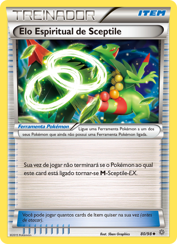 Elo Espiritual de Sceptile 80 — Origens Ancestrais (Portuguese Pokémon TCG card)