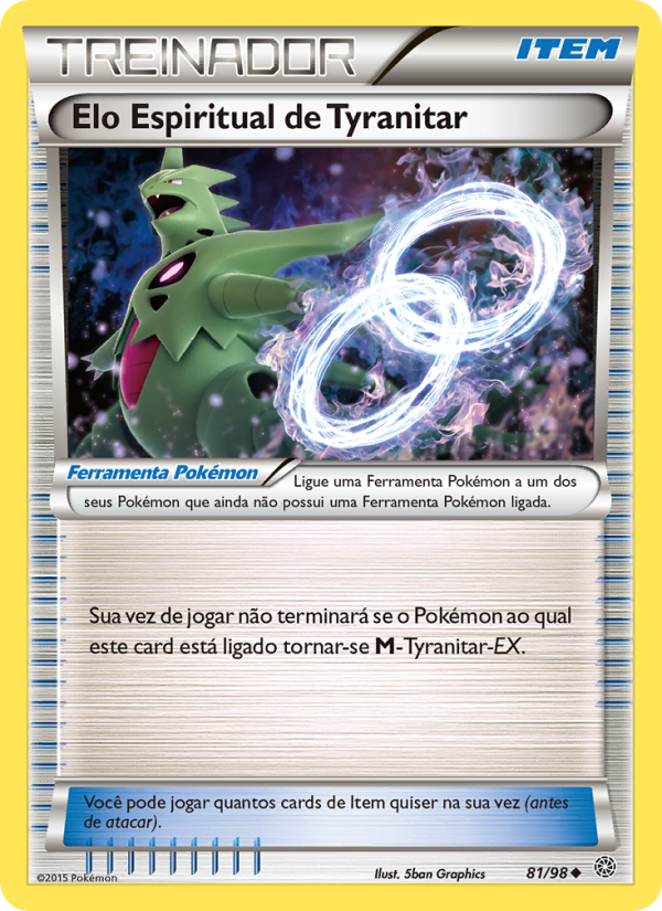 Elo Espiritual de Tyranitar 81 — Ancient Origins (Portuguese Pokémon TCG card)