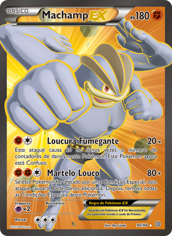 Machamp EX 90 — Origens Ancestrais (Portuguese Pokémon TCG card)