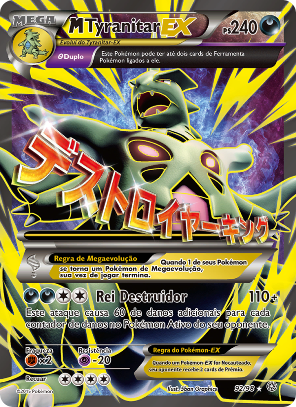 M-Tyranitar EX 92 — Origens Ancestrais (Portuguese Pokémon TCG card)