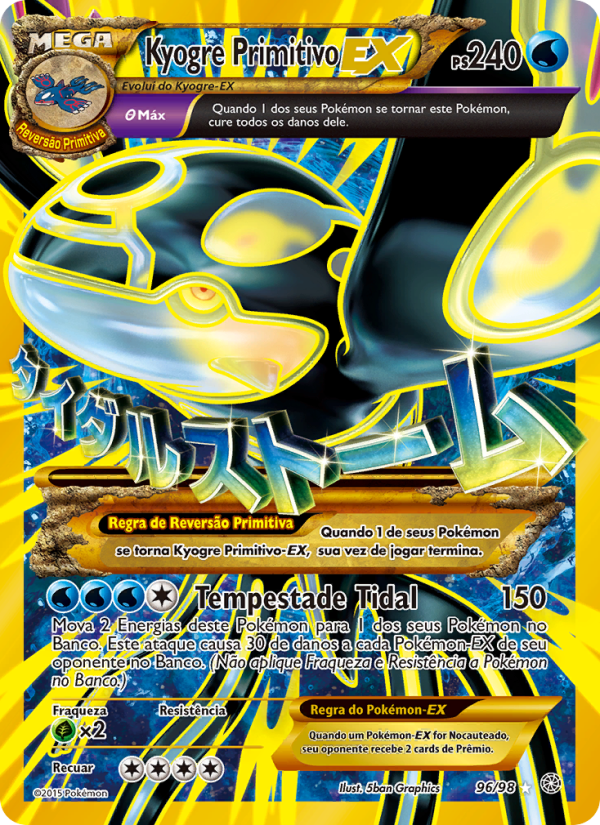 Kyogre PrimitivoEX 96 — Origens Ancestrais (Portuguese Pokémon TCG card)