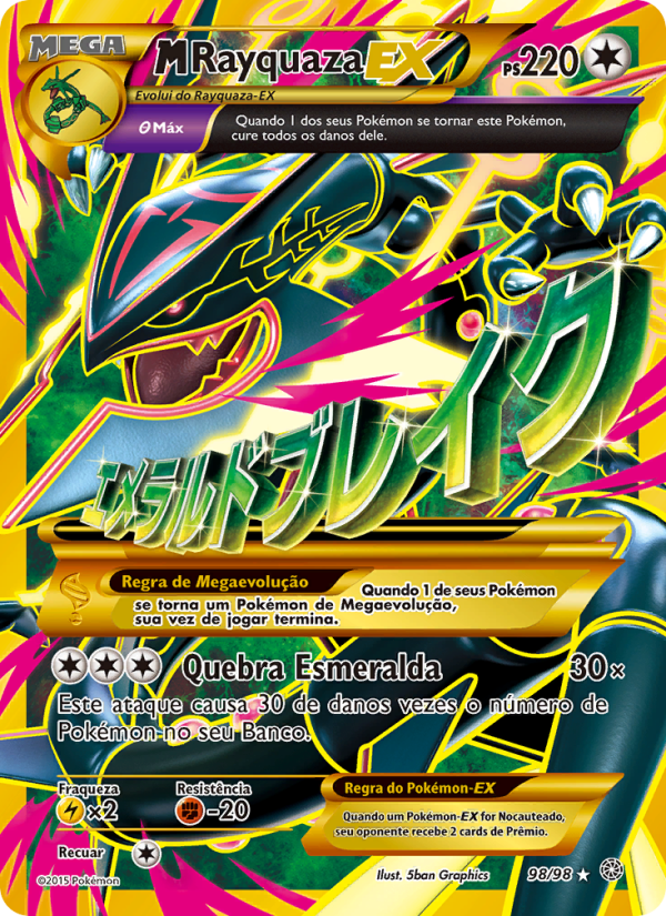 M-Rayquaza EX 98 — Origens Ancestrais (Portuguese Pokémon TCG card)