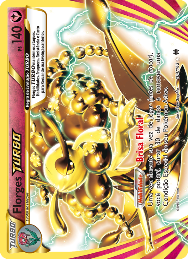 Florges TURBO 104 — Turbo Revolução (Portuguese Pokémon TCG card)