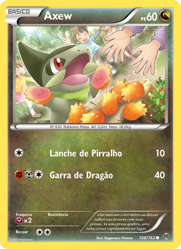 Axew 108 — Turbo Revolução (Portuguese Pokémon TCG card)