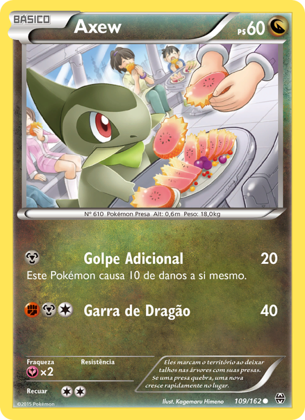 Axew 109 — Turbo Revolução (Portuguese Pokémon TCG card)
