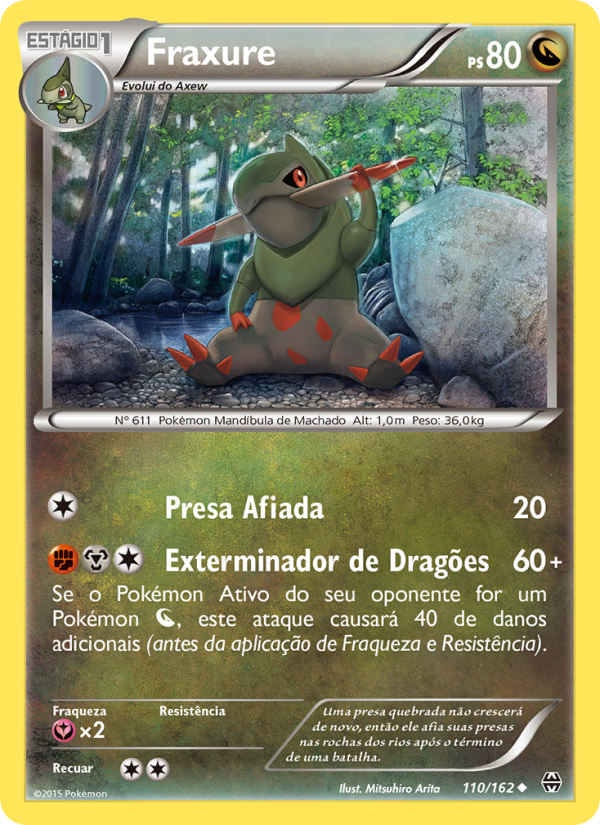 Fraxure 110 — Turbo Revolução (Portuguese Pokémon TCG card)